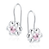 Cercei argint floare cu piatra roz si tortita DiAmanti Z1351D_LP-DIA